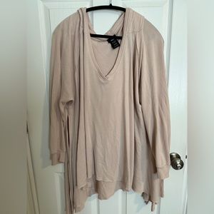 Mossimo asymmetrical hooded top blush XL